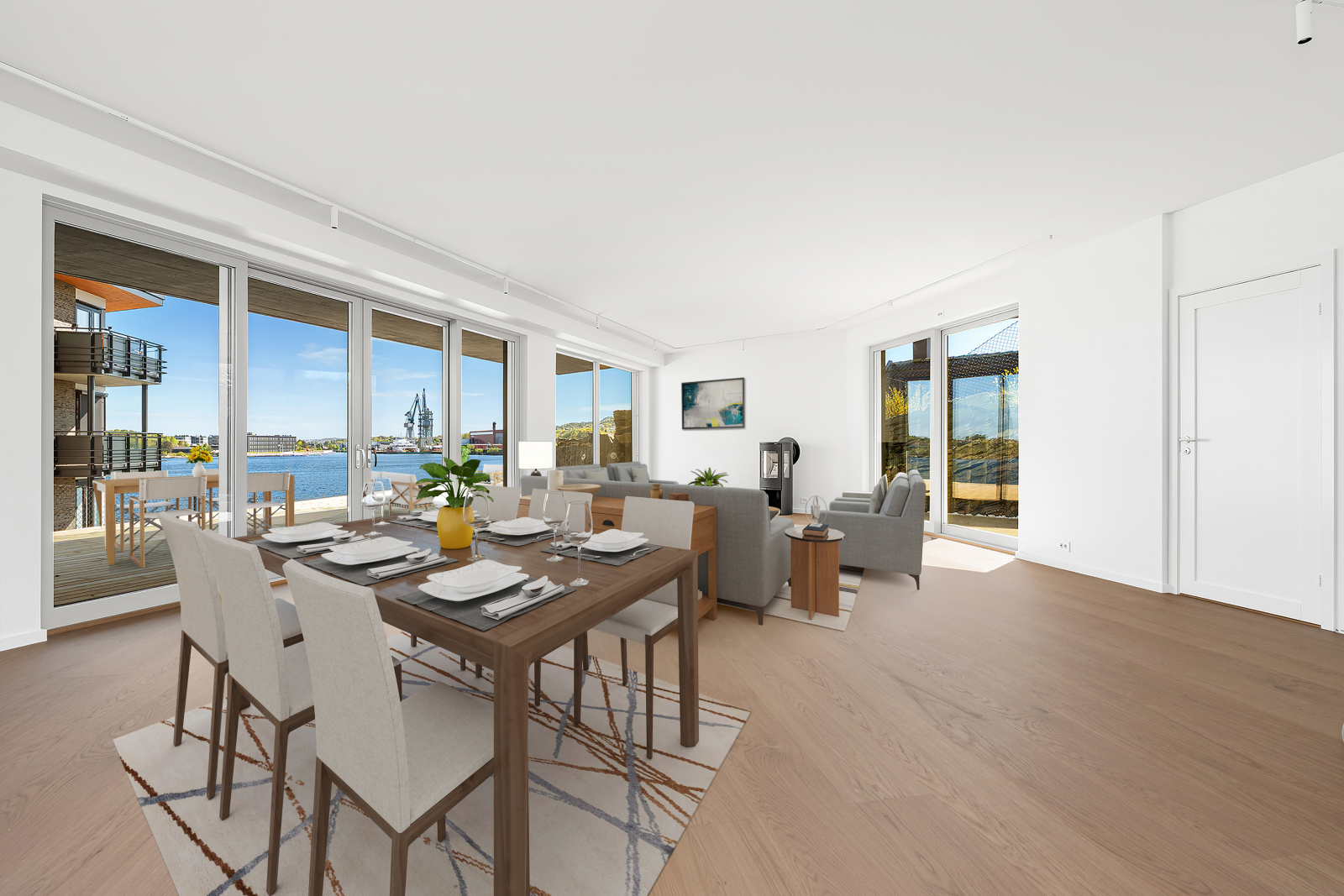 Digitalmøblert stuedel.