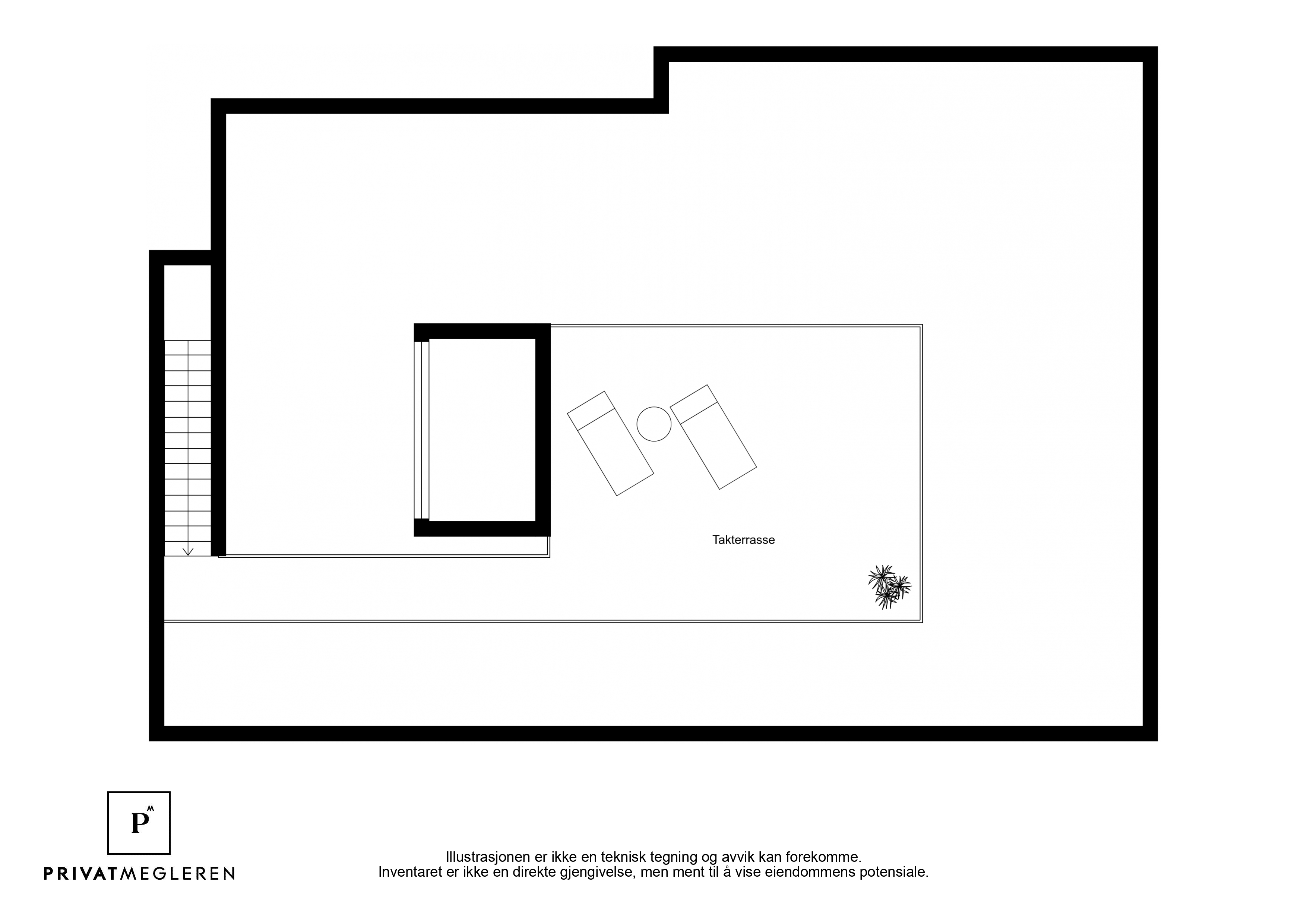 Takterrasse i 3 .etasje